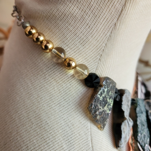 Reversable Handcrafted Agate and Onyx Statement necklace -Only 1 Made! - Picture 13 of 16